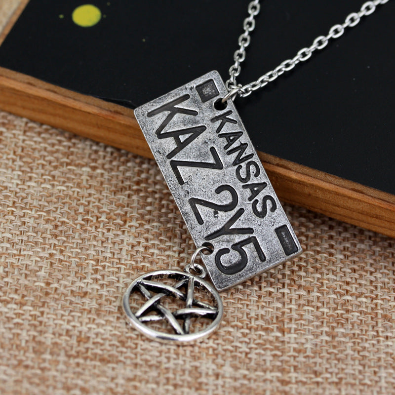 Wholesale Supernatural Dean License Plate Alloy Necklace
